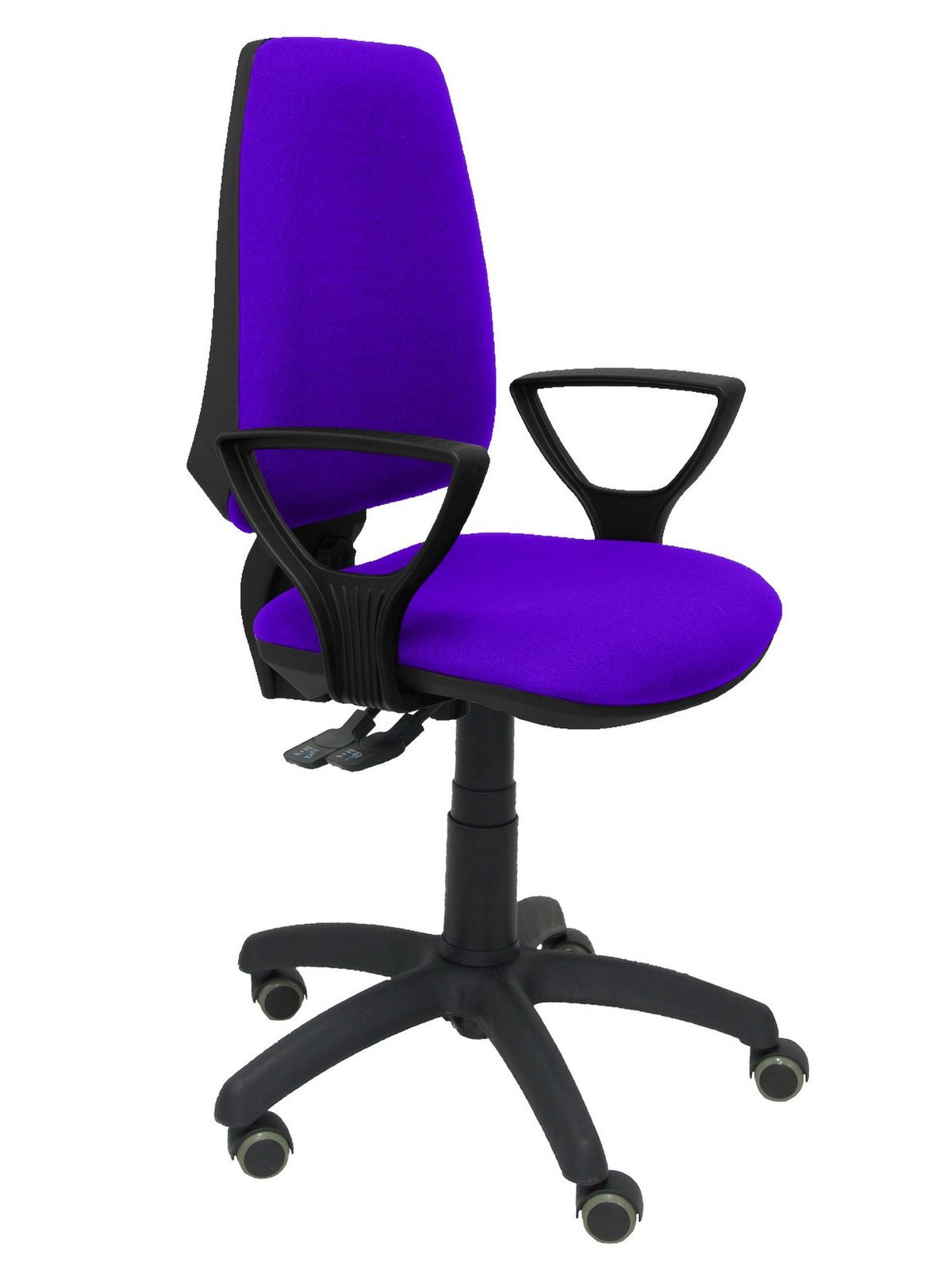 Silla Operativa de oficina Elche S bali lila brazos fijos ruedas de parquet