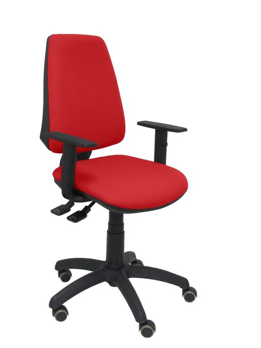 Silla Operativa de oficina Elche S bali rojo brazos regulables ruedas de parquet