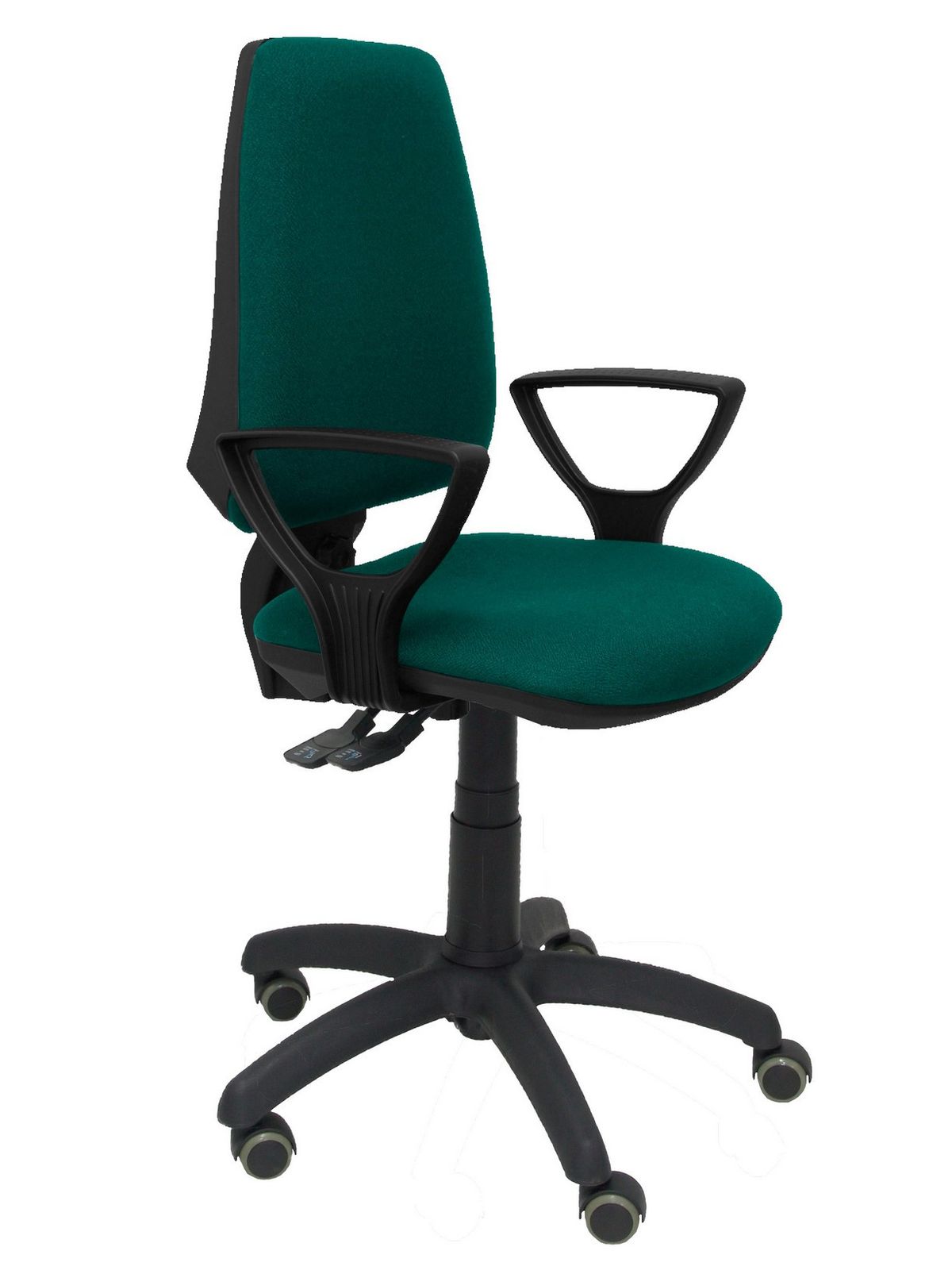 Silla Operativa de oficina Elche S bali verde claro brazos fijos ruedas de parquet