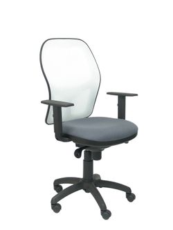 Silla Operativa de oficina Jorquera malla blanca asiento bali gris oscuro