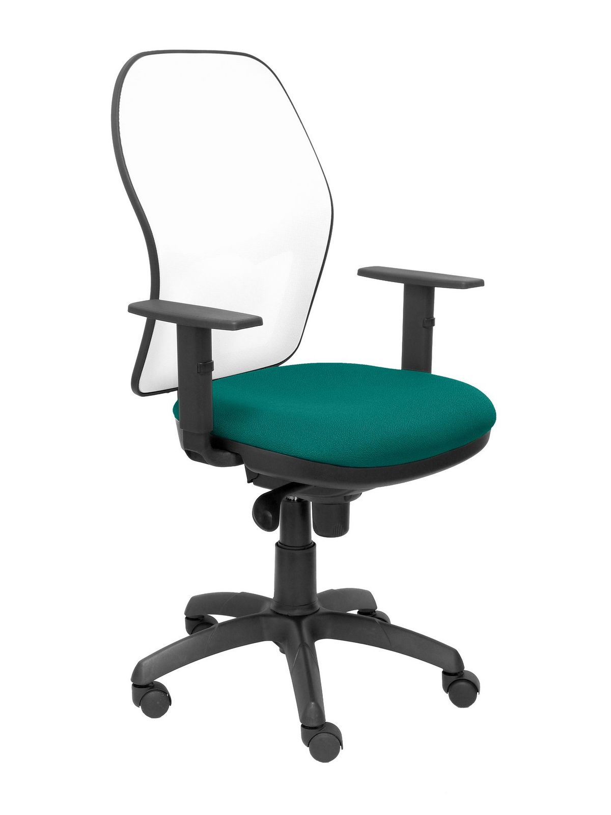 Silla Operativa de oficina Jorquera malla blanca asiento bali verde claro