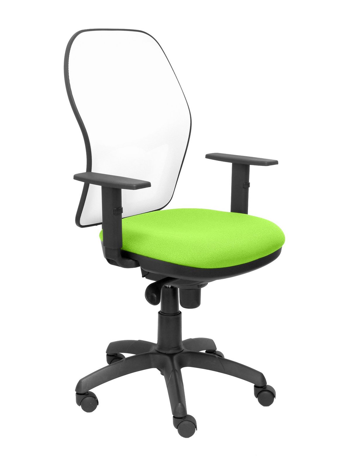 Silla Operativa de oficina Jorquera malla blanca asiento bali verde pistacho