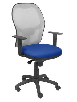 Silla Operativa de oficina Jorquera malla gris asiento bali azul
