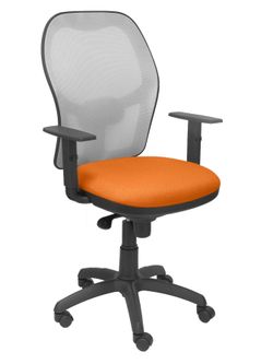 Silla Operativa de oficina Jorquera malla gris asiento bali naranja