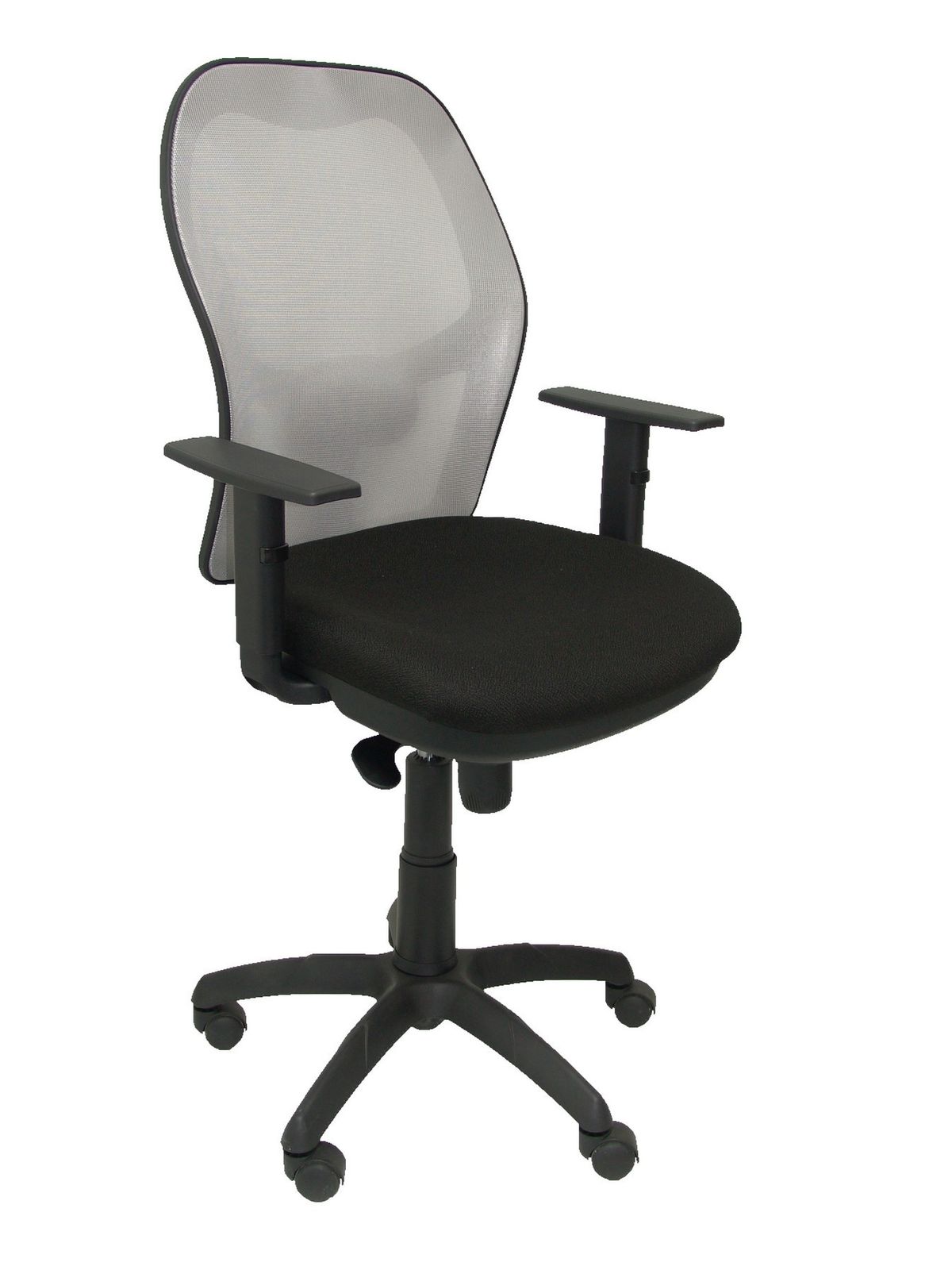 Silla Operativa de oficina Jorquera malla gris asiento bali negro