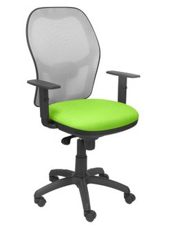 Silla Operativa de oficina Jorquera malla gris asiento bali verde pistacho