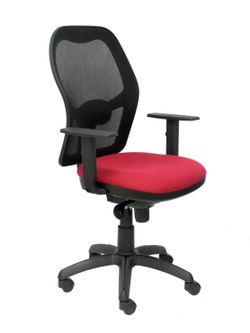 Silla Operativa de oficina Jorquera malla negra asiento bali granate