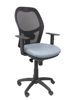 Silla Operativa de oficina Jorquera malla negra asiento bali gris claro
