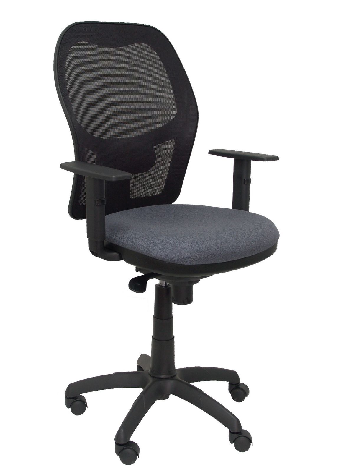 Silla Operativa de oficina Jorquera malla negra asiento bali gris oscuro