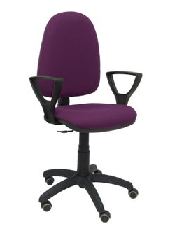 Silla Operativa de oficina modelo  Ayna brazos fijos bali morado ruedas de parquet