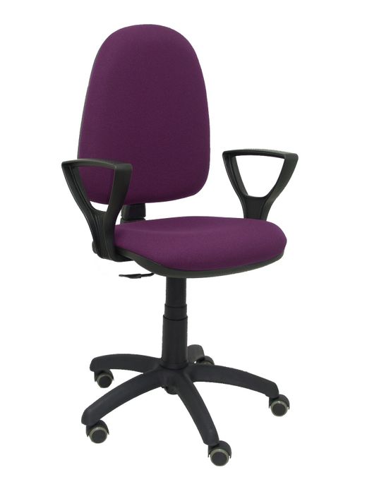 Silla Operativa de oficina modelo Ayna brazos fijos bali morado ruedas de parquet