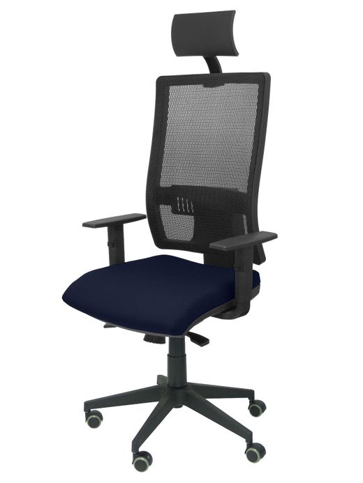 Silla Operativa de oficina modelo Horna bali azul marino con cabecero