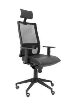 Silla Operativa de oficina modelo Horna piel negro