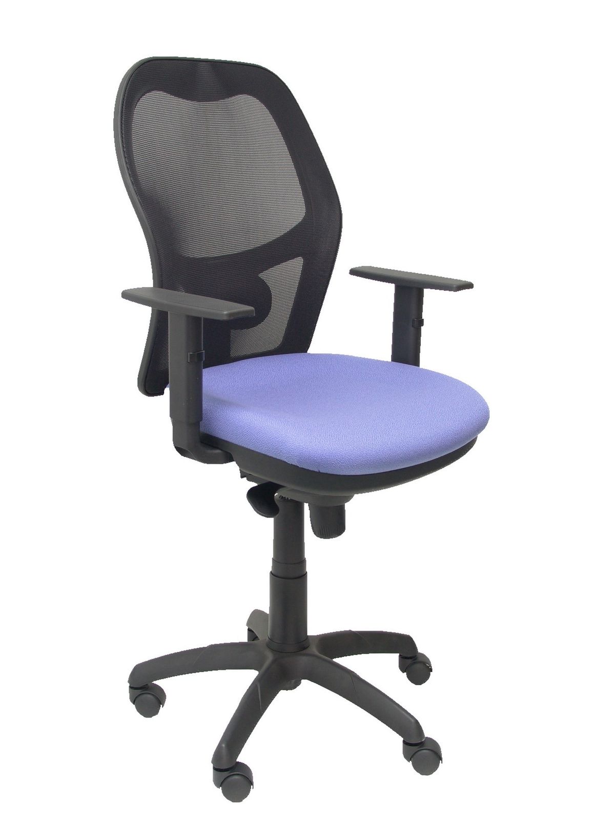 Silla Operativa de oficina modelo  Jorquera malla negro asiento azul claro