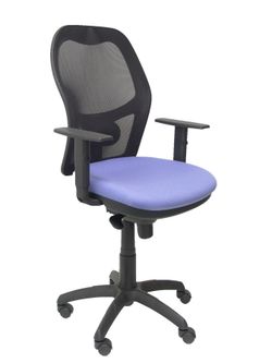 Silla Operativa de oficina modelo  Jorquera malla negro asiento azul claro
