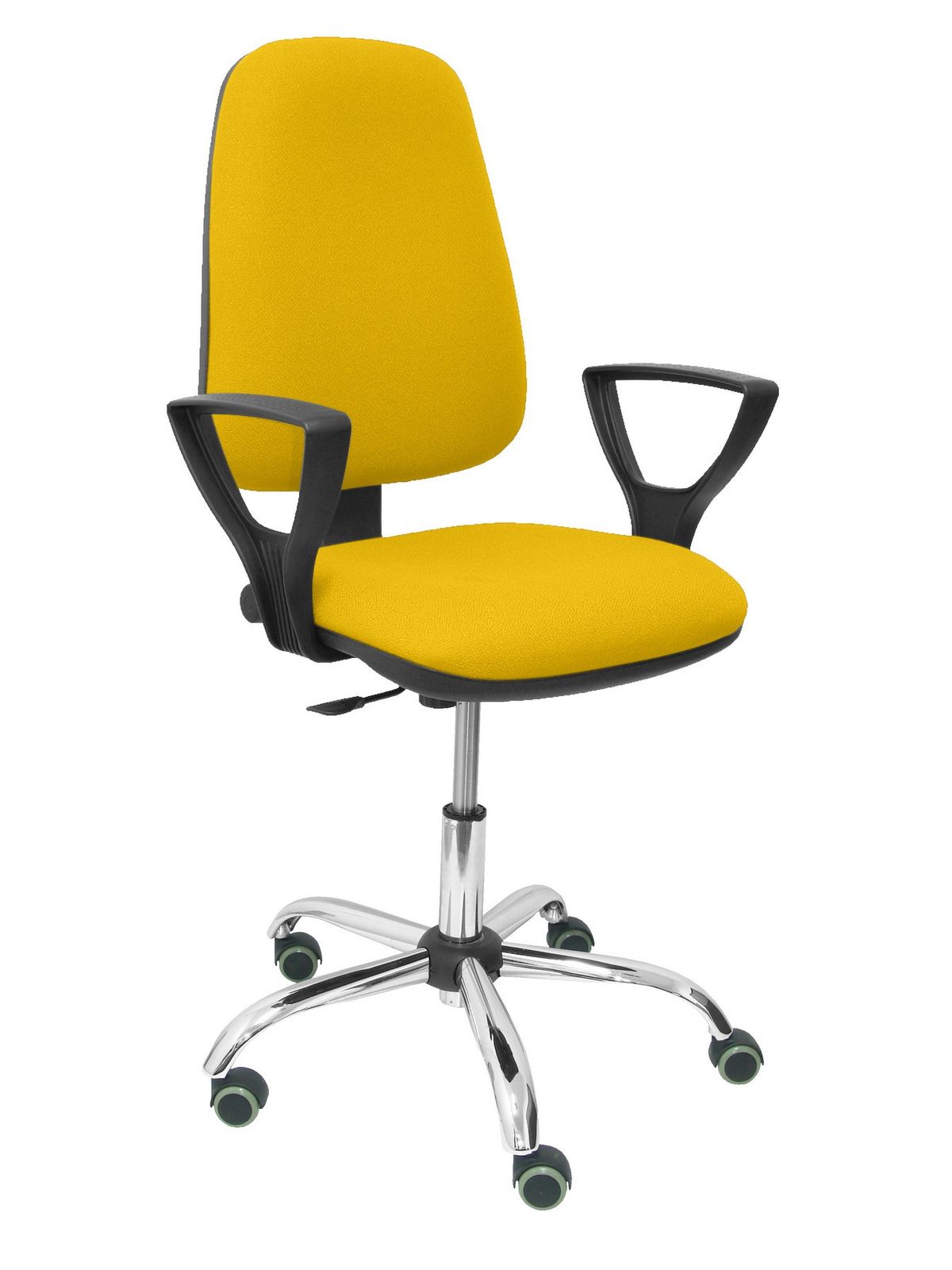 Silla Operativa de oficina Socovos bali amarillo brazos fijos
