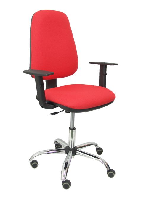 Silla Operativa de oficina Socovos bali rojo brazos regulables