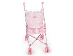 Silla pequeña de paseo para muñecas carlota color rosa 550x270x410 mm