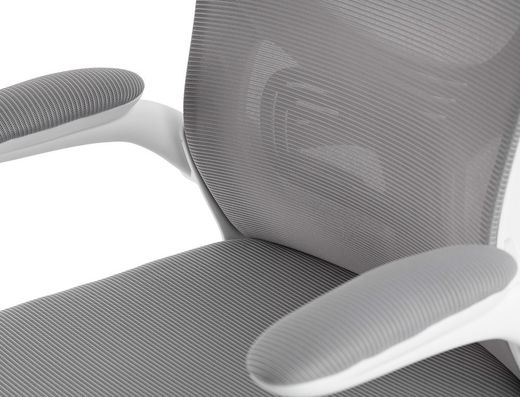 Silla q-connect ergonomica pal ermo malla base nylon alt max 1300 anc 610 prof 600 ruedas premium color blanco gris