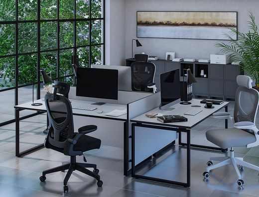 Silla q-connect ergonomica pal ermo malla base nylon alt max 1300 anc 610 prof 600 ruedas premium color negro