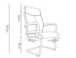 Silla q-connect escritorio mod ena simil piel base metalica alt max 1050 anc 630 prof 650 color negro
