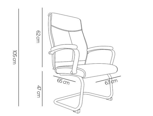 Silla q-connect escritorio mod ena simil piel base metalica alt max 1050 anc 630 prof 650 color negro