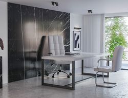 Silla q-connect escritorio pia ve simil piel base metalica alt max 1050 anc 610 prof 680 color blanco