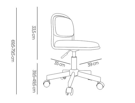Silla q-connect infantil bari escritorio color azul alt max 795 anc 390 prof 350 mm