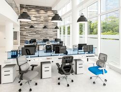 Silla q-connect oficina lucca malla base metalica alt max 1090 anc 700 prof 650 ruedas premium color blanco gris azul