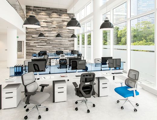 Silla q-connect oficina lucca malla base metalica alt max 1090 anc 700 prof 650 ruedas premium color negro