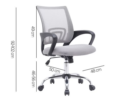 Silla q-connect oficina siena malla base metalica alt max 1000 anc 560 prof 570 ruedas premium color blanco gris