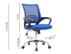 Silla q-connect oficina siena malla base metalica alt max 1000 anc 560 prof 570 ruedas premium color negro azul