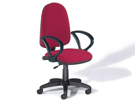 Silla Oficina Rd930/2 Granate Tela Ignifuga + Juego De Brazos