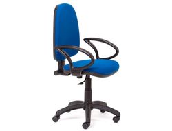 Silla rocada con brazos color negro diametro base 610 mm respaldo de 490 mm x 420 mm
