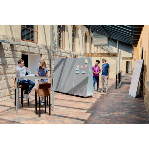 Sistema de pizarra magnética y tablero de anuncios móvil Move&Meet