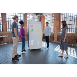 Sistema de pizarra magnética y tablero de anuncios móvil Move&Meet