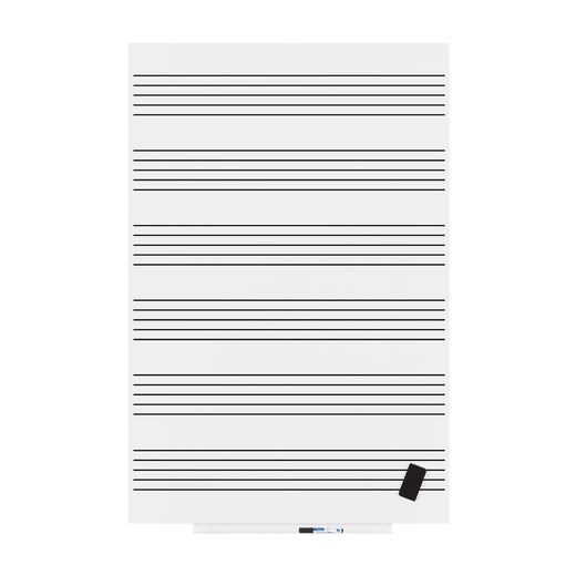 Skinmusic 100x150 cm Lacada Blanco Pentagrama Horizontal