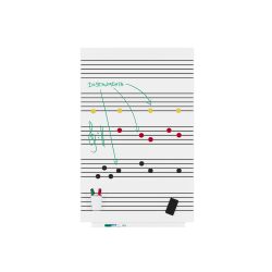 Skinmusic 100x150 cm Lacada Blanco Pentagrama