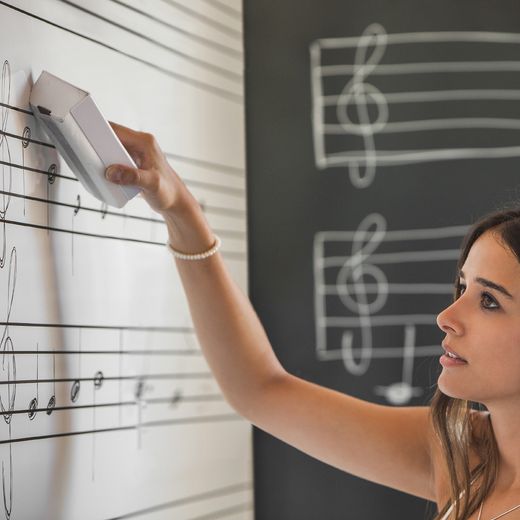 Skinmusic 100x150 cm Lacada Blanco Pentagrama