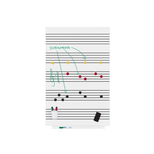 Skinmusic 75x115 cm Lacada Blanco con Pentagrama