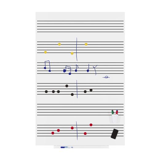 Skinmusic 75x115 cm Lacada Blanco con Pentagrama