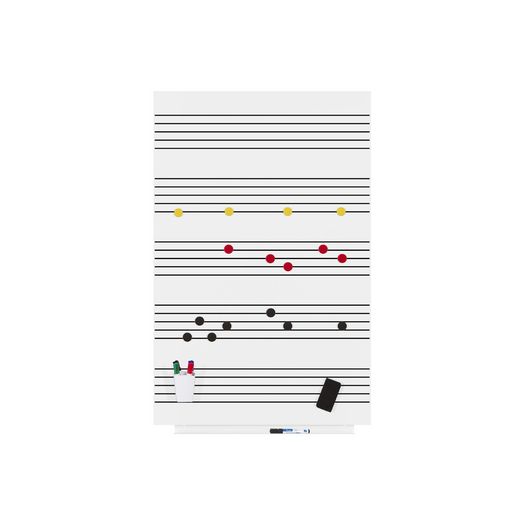 Skinmusic 75x115 cm Lacada Blanco con Pentagrama