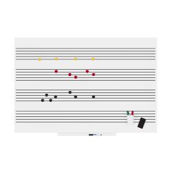 Skinmusic 75x115 cm Lacada Blanco con Pentagrama