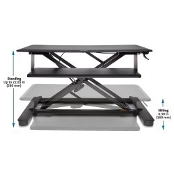 Smartfit® Sit Stand Desk, negro