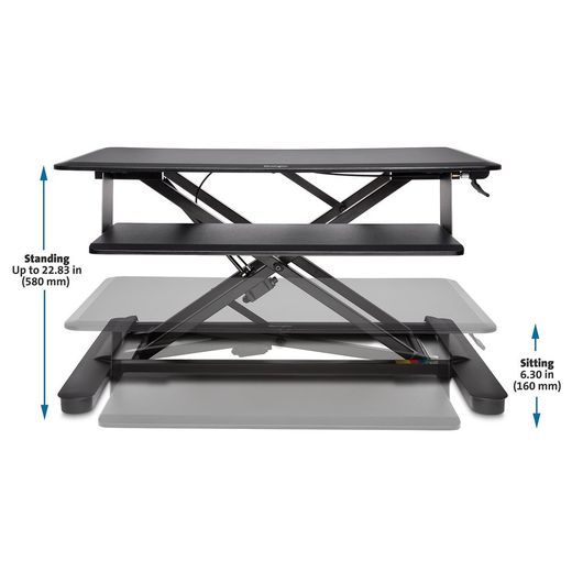 Smartfit® Sit Stand Desk, negro