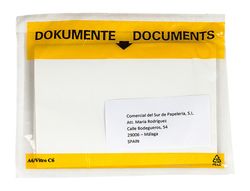 Sobre Autoadhesivo Q-Connect Portadocumentos Multilingue 165X122 mm Ventana Transparente Paquete de 100