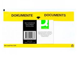 Sobre Autoadhesivo Q-Connect Portadocumentos Multilingue 225X122 mm Ventana Totalmente Transparente Paquete de 100