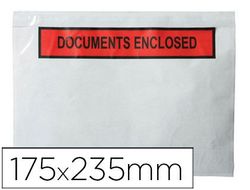 Sobre Autoadhesivo Q-Connect Portadocumentos Multilingue 225X165 mm Sin Ventana Paquete de 100 Unidades