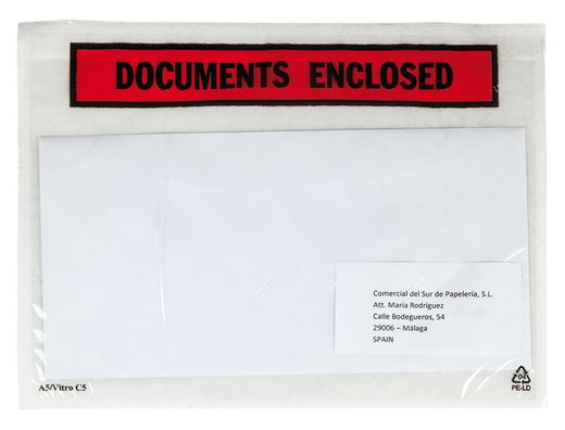 Sobre Autoadhesivo Q-Connect Portadocumentos Multilingue 225X165 mm Sin Ventana Paquete de 100 Unidades
