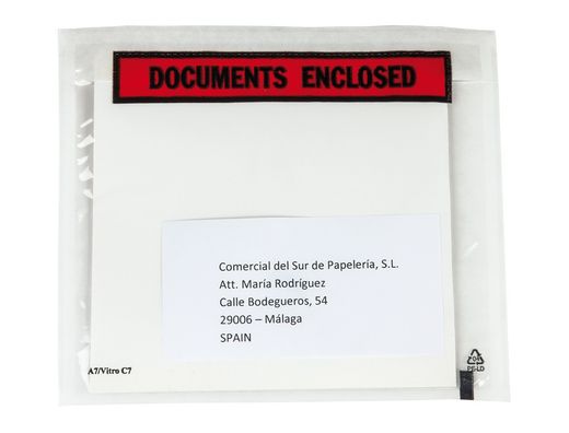Sobre autoadhesivo q-connect portadocumentos multilingue 225x165 mm sin ventana paquete de 1000 unidades
